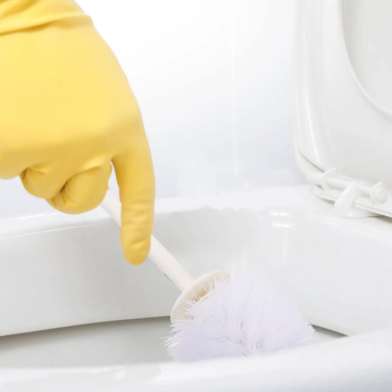 

Long Handle Toilet Brush Set with Automatic Opening Base Hygienic Storage Anti-Slip Grip Deep Clean Bathroom Grooves Corners