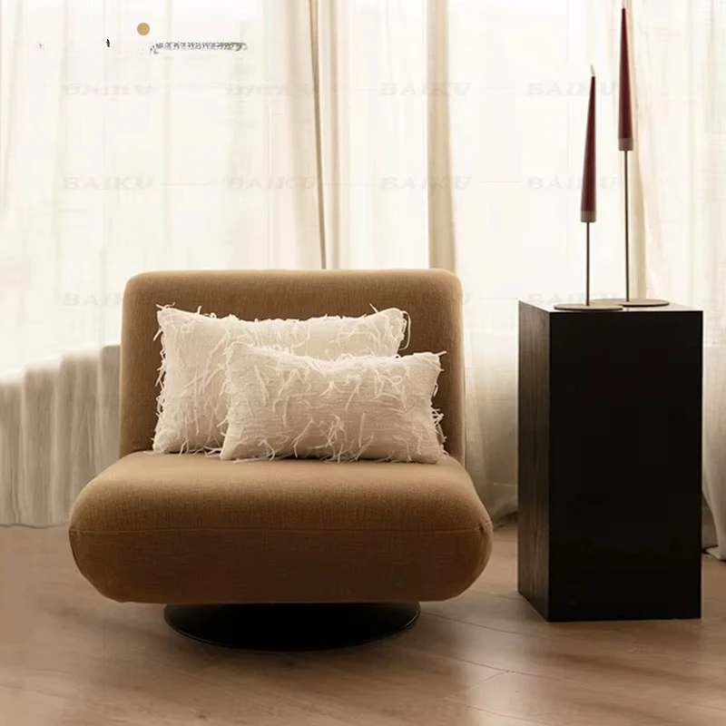 Modern minimalist furniture, 360 ° rotating floor sofa with metal base