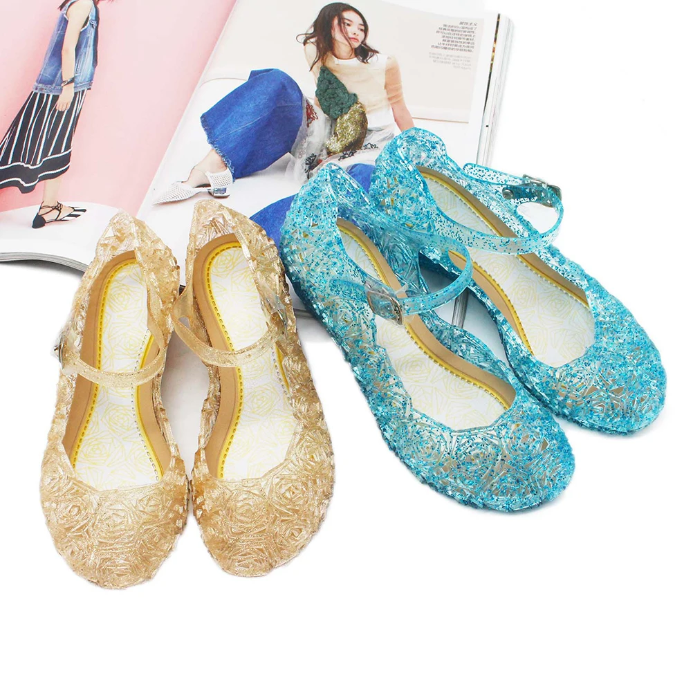 

Girls Sandals Comfortable PVC Material Infant Jelly Heels Shoes Tutu Dress Match Birthday Festival Gift