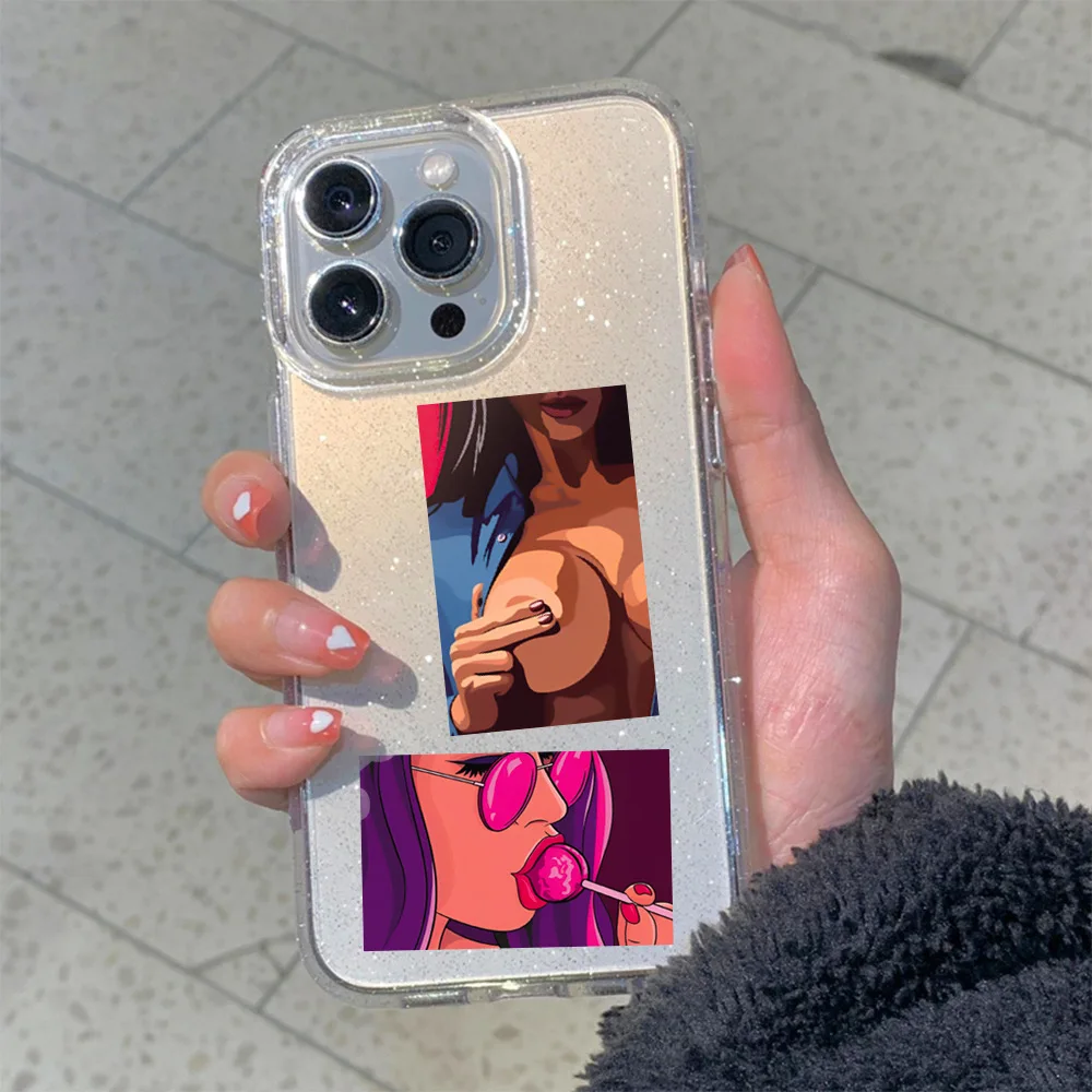 Autocollants de séduction Sexy européens et américains, 50 pièces, pour valise, téléphone mural, Graffiti de beauté, jolies filles, Style mixte