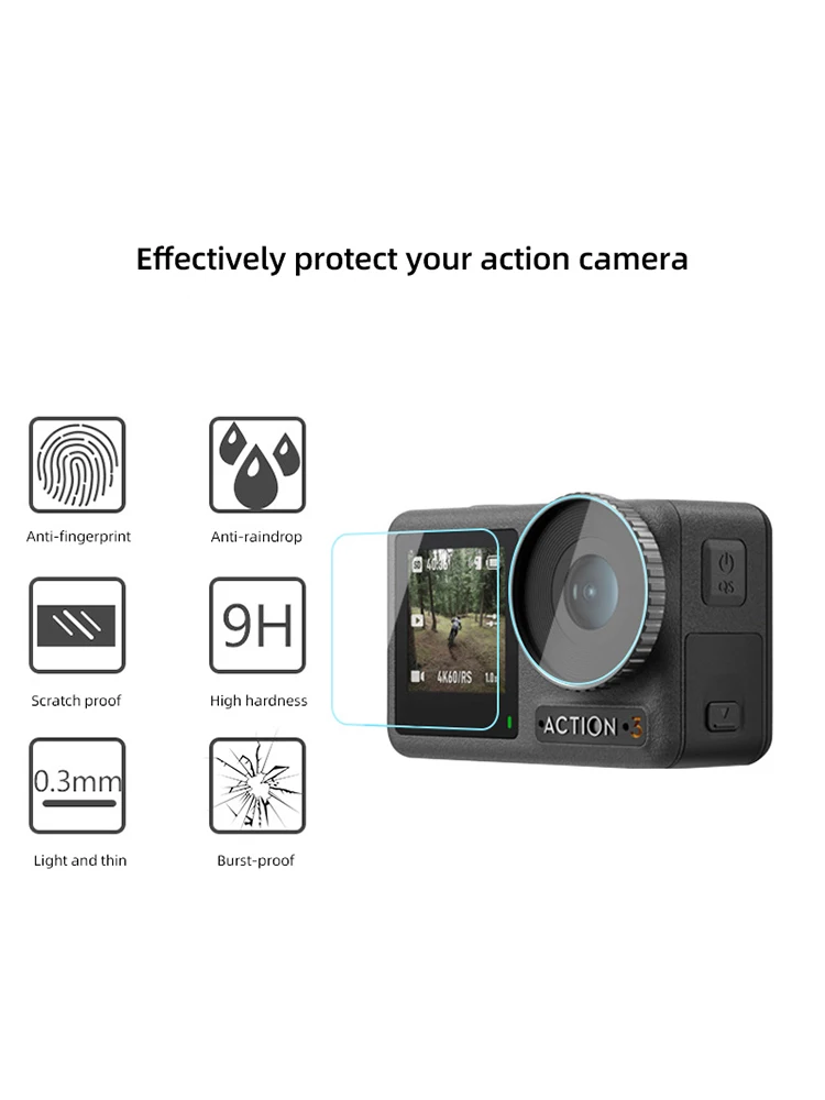 Tempered Glass Screen Protector Film Lens protection cover for DJI OSMO Action 3 Action Camera Accessories