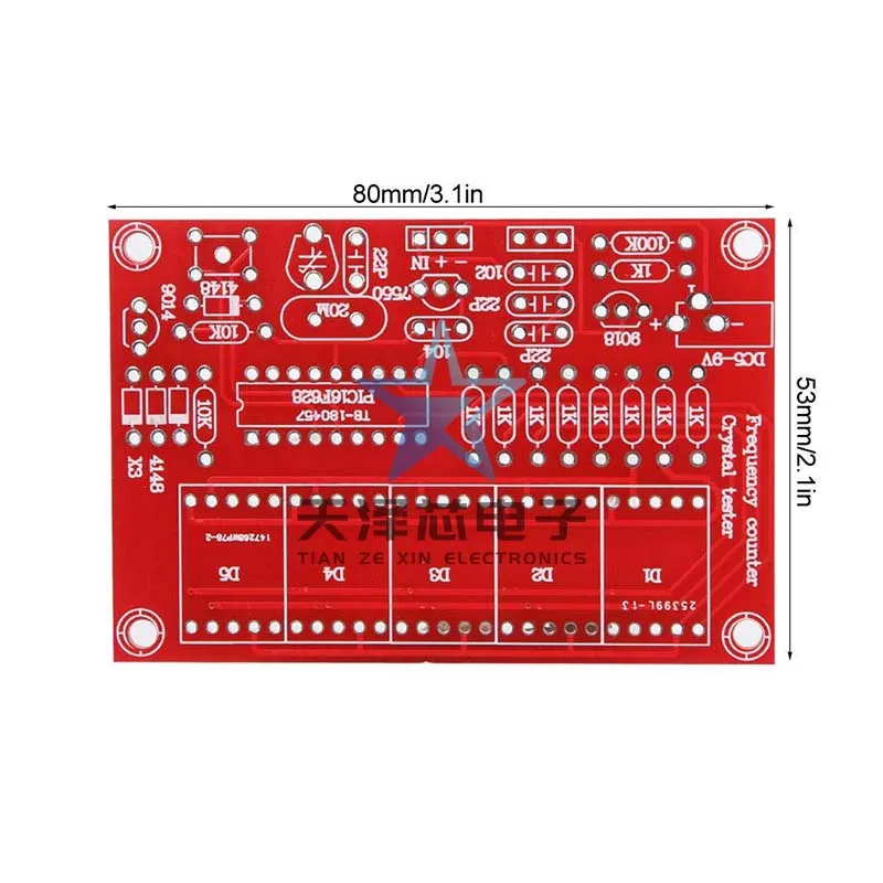 Medidor de frecuencia de cristal de 1Hz-50MHz, medición de frecuencia, pantalla de tubo Digital de cinco dígitos, Kit de bricolaje