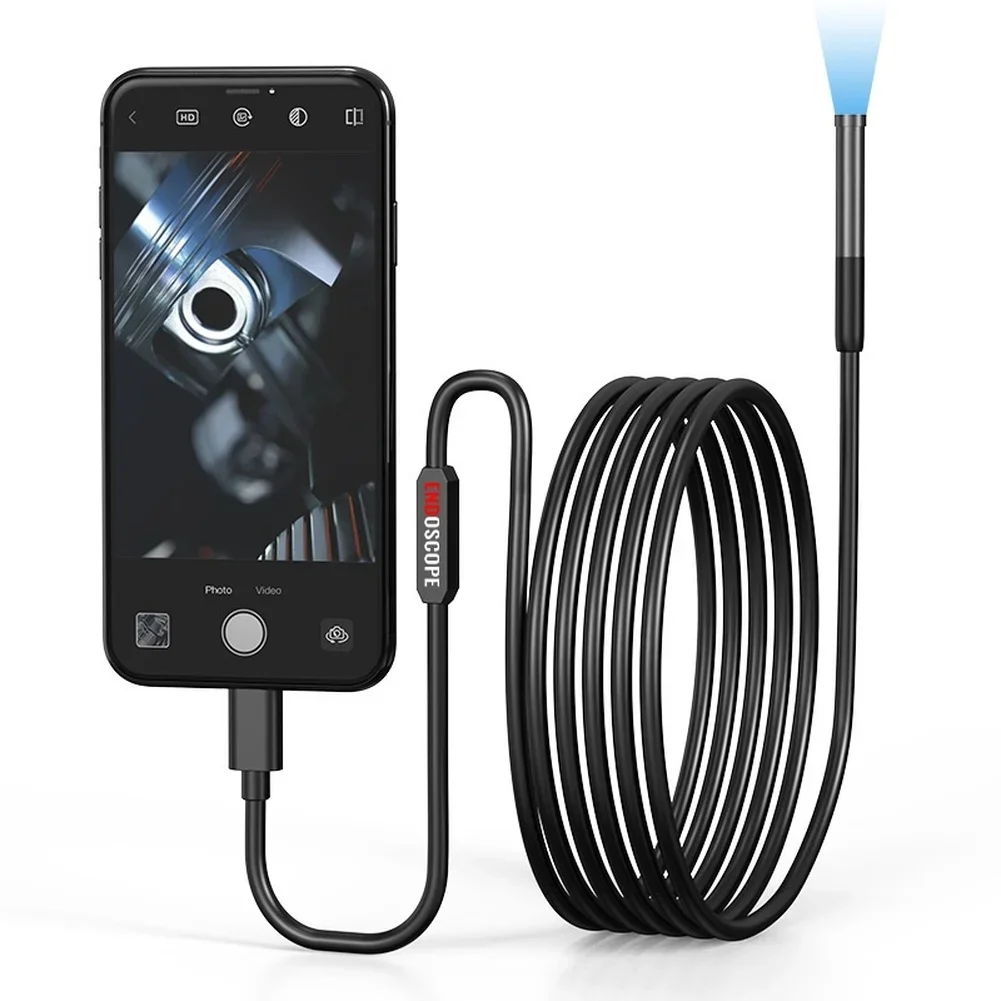 IP67 Waterproof 8mm Dual Lens WiFi Industrial Inspection Device for For ANDROID Phones Featuring Type C Connectivity