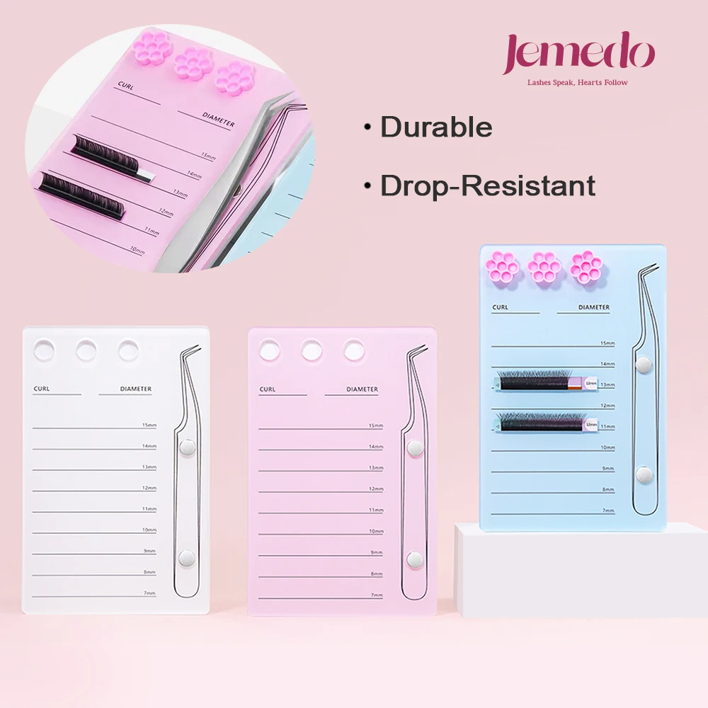 JEMEDO Eyelash Tablet Palette Pad Acrylic Lashes Holder Pad Lash Extension Glue Pallet Holder Card Tweezers Magnetic Storage Pad