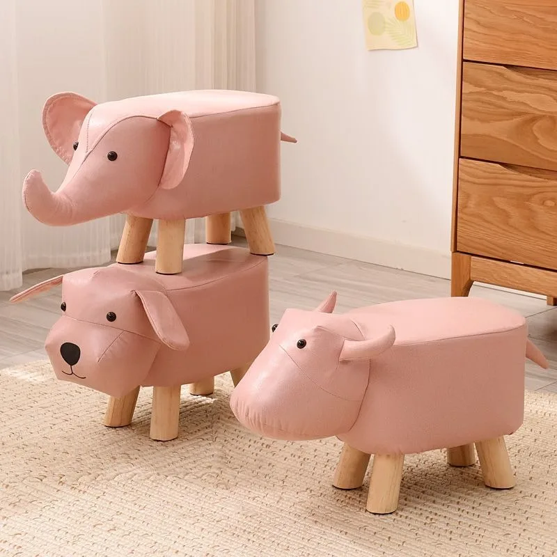 

Elephant Animal Stools Small Household Living Room Doorways Shoe Changing Stools Low Ottomans Furniture Solid Wood Pouf Stool