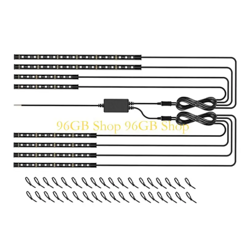 96GB Energy Saving LED Light Strips for Car Motorcycle Chassis Ambience Lighting Strips Dynamic Flowing Light Strips