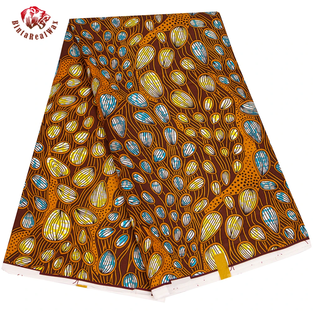 African Ankara Fabric Latest 2024 Batik Real Wax Polyester High Quality for Party Dress Craft Accessory Fabric for Sewing FP6554