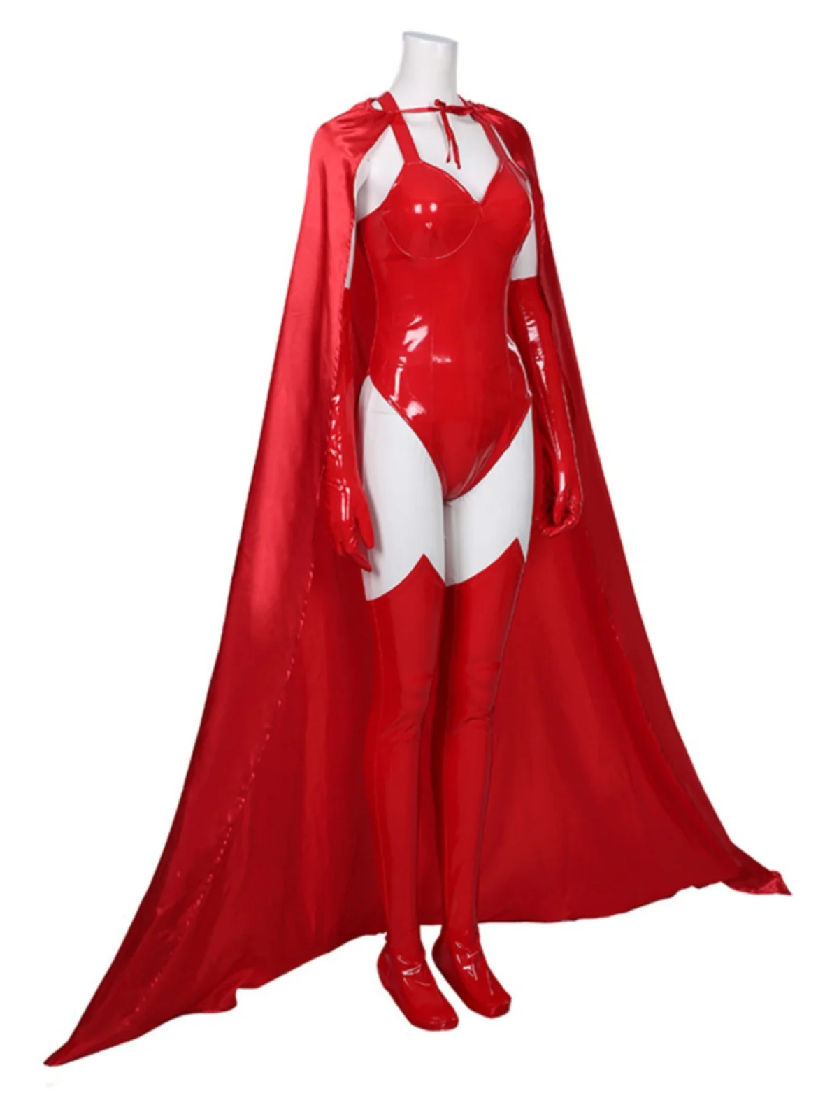 زي الساحرة الحمراء للهالوين للبالغين، عباءة بغطاء للرأس، زي للعروض المسرحية، شال لحفلات التنكر، زي تقليدي أنيق للنساء #2