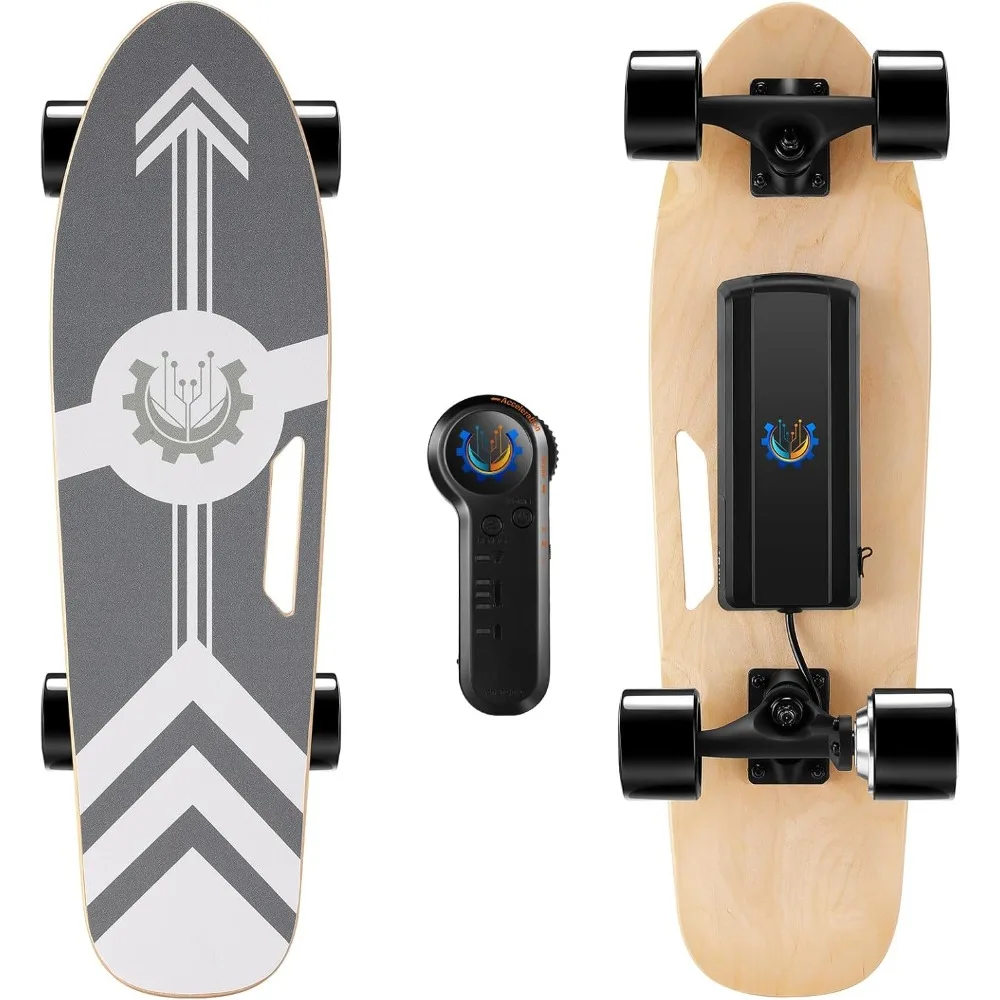 

350W Electric Skateboards for Adults Teens, 27.5" 7 Layers Maple Electric Longboard with Remote, 12.4 MPH Top Speed, 8 Miles