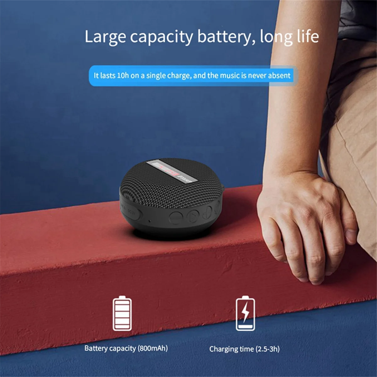 

ABAN Smart Bluetooth Quick Display Speaker Portable Waterproof and Dustproof Outdoor Cycling Speaker - Black
