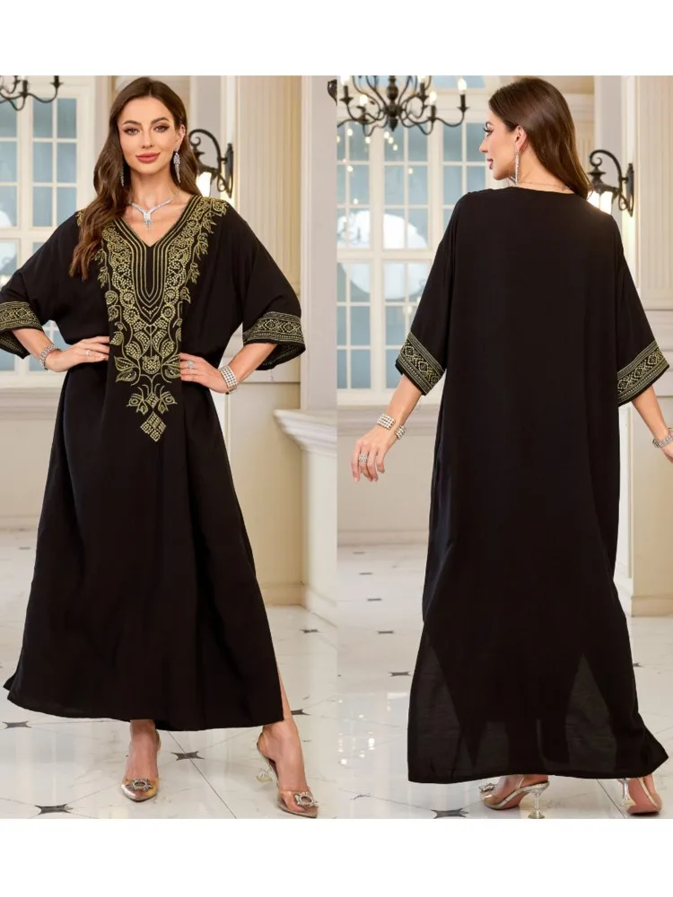 Letnie narzutki damskie na strój kąpielowy, szlafroki z rękawem 3/4, stroje kąpielowe, nowe haftowane sukienki maxi na wakacje na plaży, narzutki, 2026