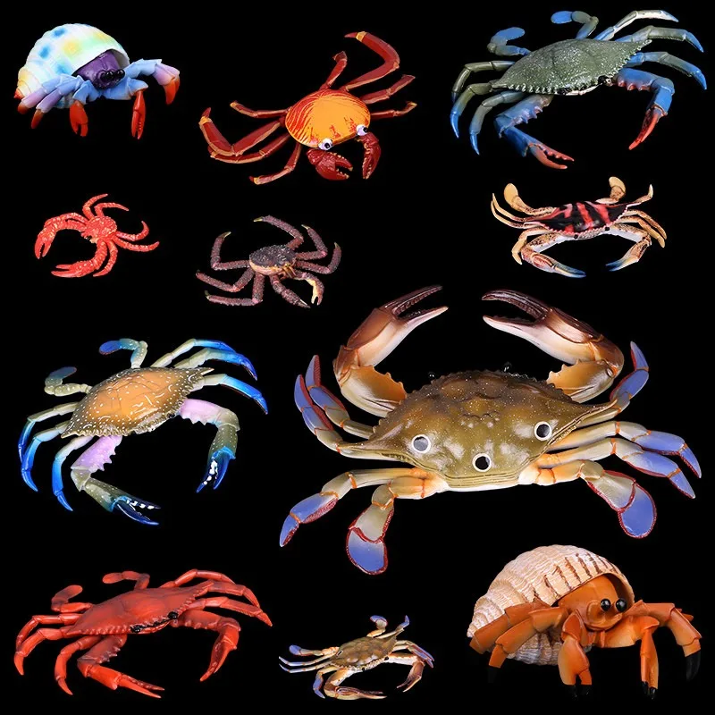 Simulation Red Crab Model Solid PVC Marine Animal Figurine Fake Sea Crab Ornament Educational Toy Photography Display Prop
