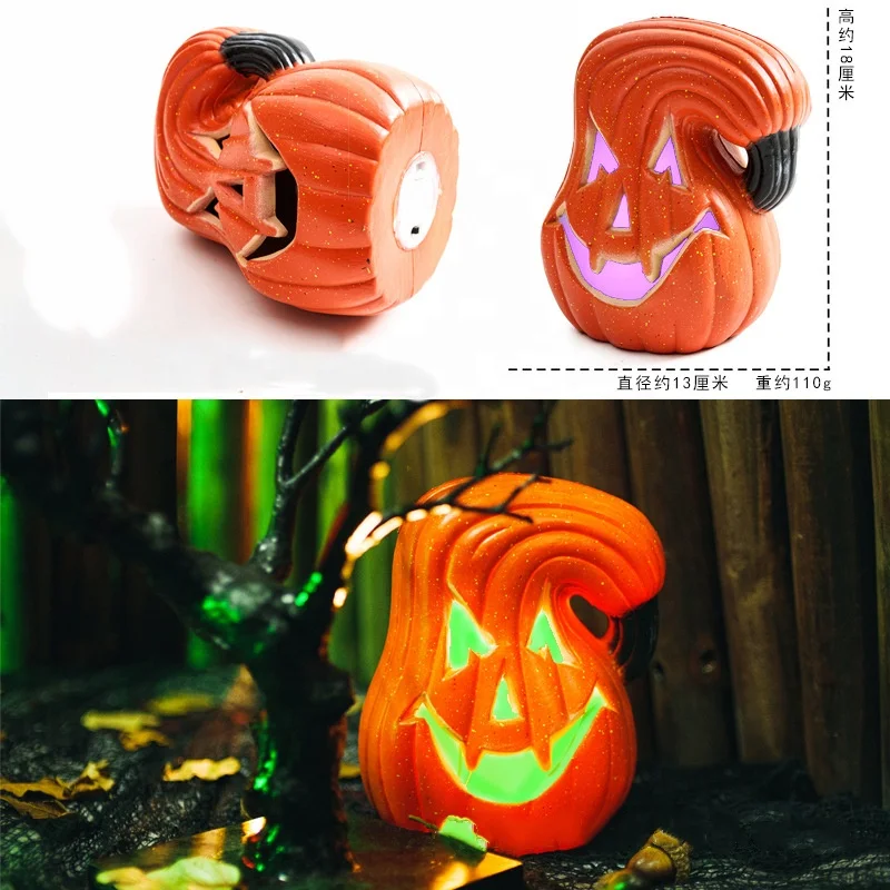 Kunststoff Ornamente Laterne Outdoor Dekoration Requisiten Kürbis leuchten Halloween Skelett Kürbisse LED Lichter Halloween Dekorationen