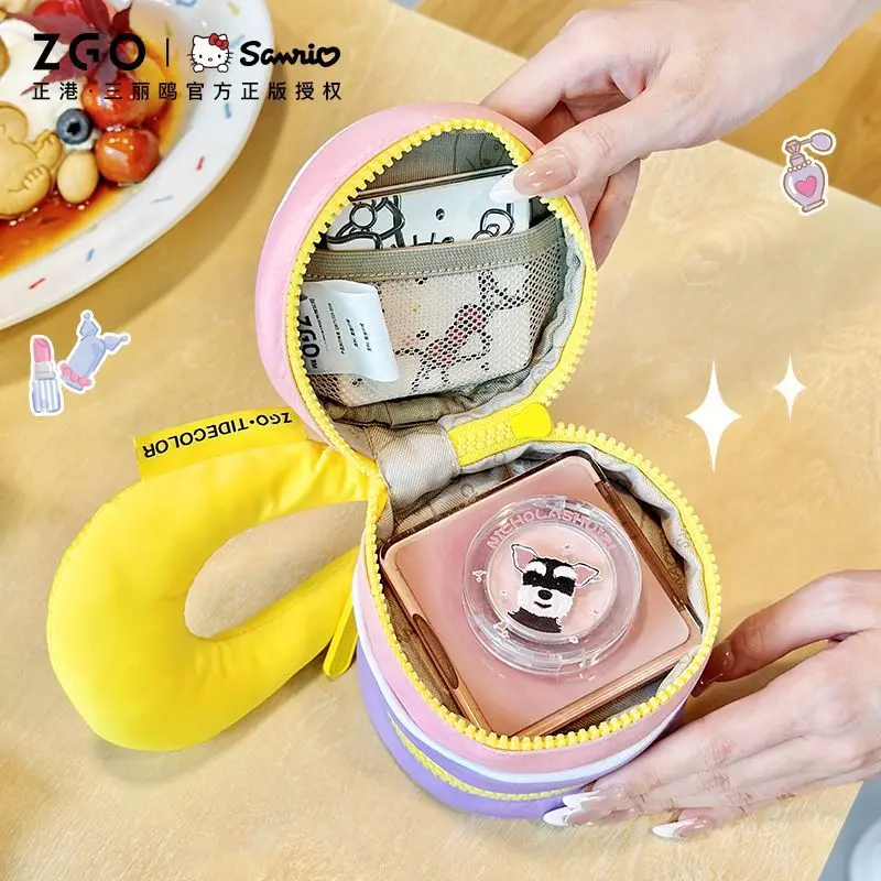 Sanriou أصيلة كورومي ميلودي حقيبة مستحضرات تجميل Ins نمط متعدد الطبقات فتاة يابانية حقيبة محمولة الصيف الملونة حقيبة صغيرة فتاة هدية