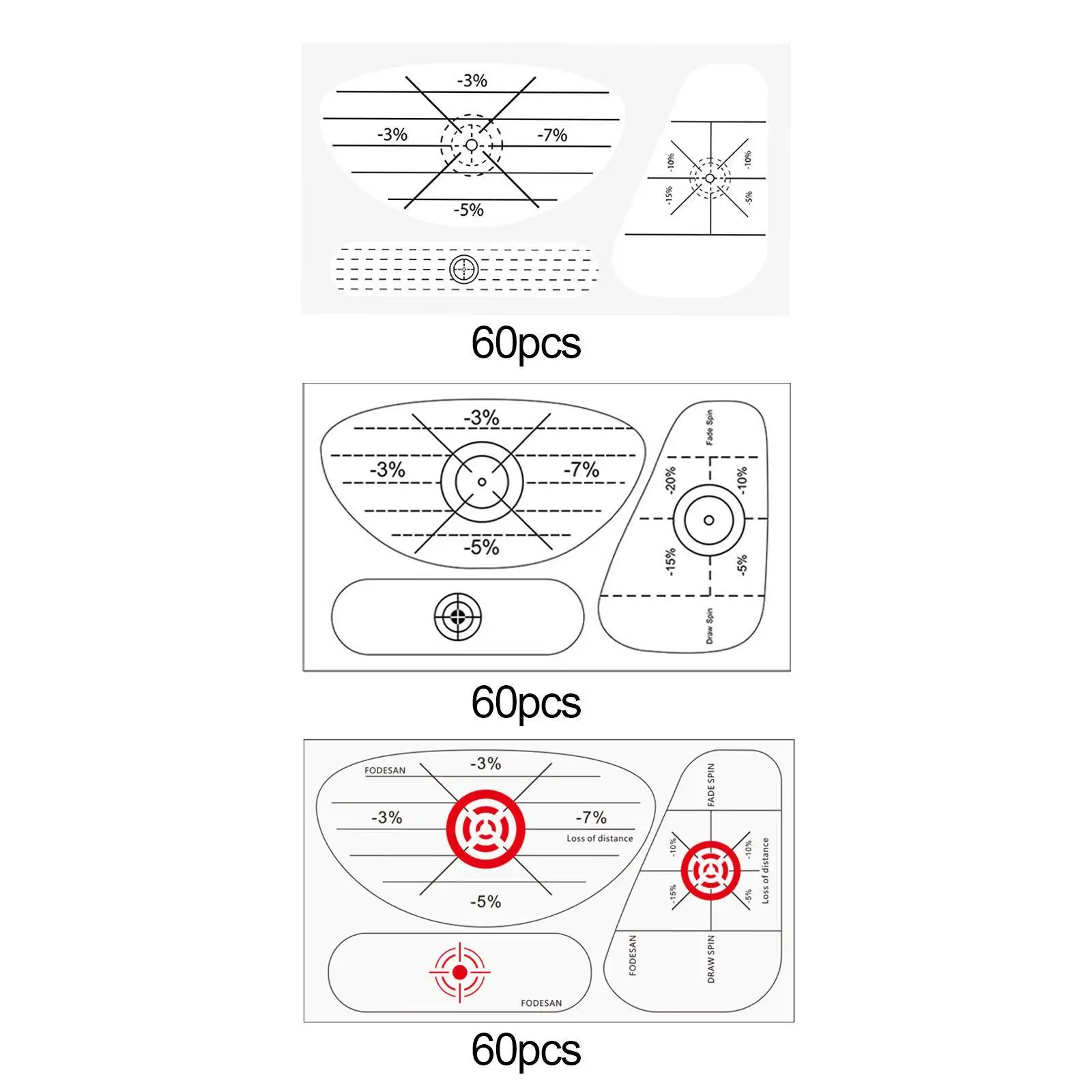 60 ملصقًا لشريط الجولف، تحليل متساق الحديد، سائق، معدات خشبية، #1