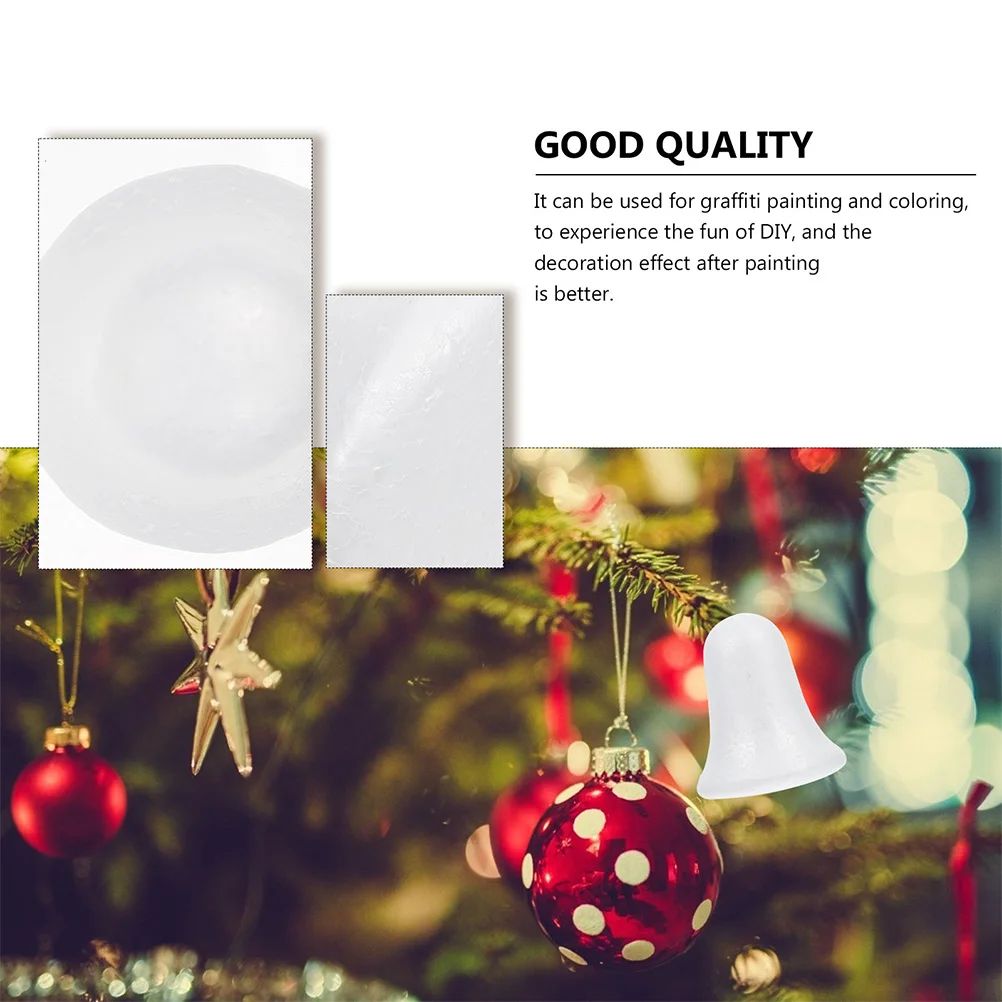 

15pcs Foam Bells Craft Ornament Diy Unfinished White Bell Shape Party Supply Xmas Decoration Festival Scene Layout