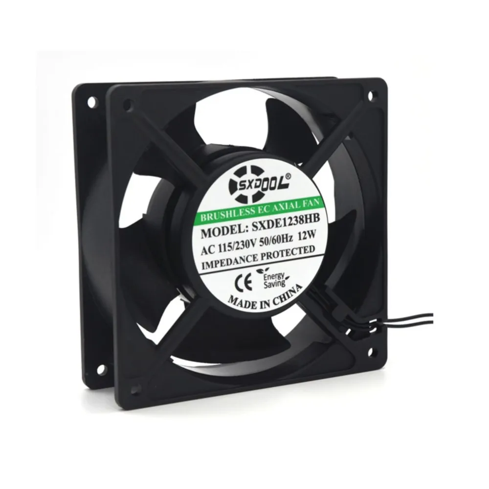 Ventilador de refrigeração para gabinete AC 120mm x 38mm AC 110V 115V 220V 230V EC Motor alto fluxo de ar 3500RPM rolamento de esferas duplo 12W