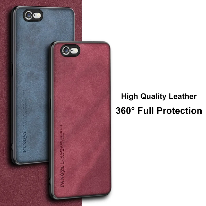 For iPhone 6 6S Case Luxury PU Leather Phone Case For iPhone 6 S iPhone6 S Back Cover Matte Silicone Full Protection Coque