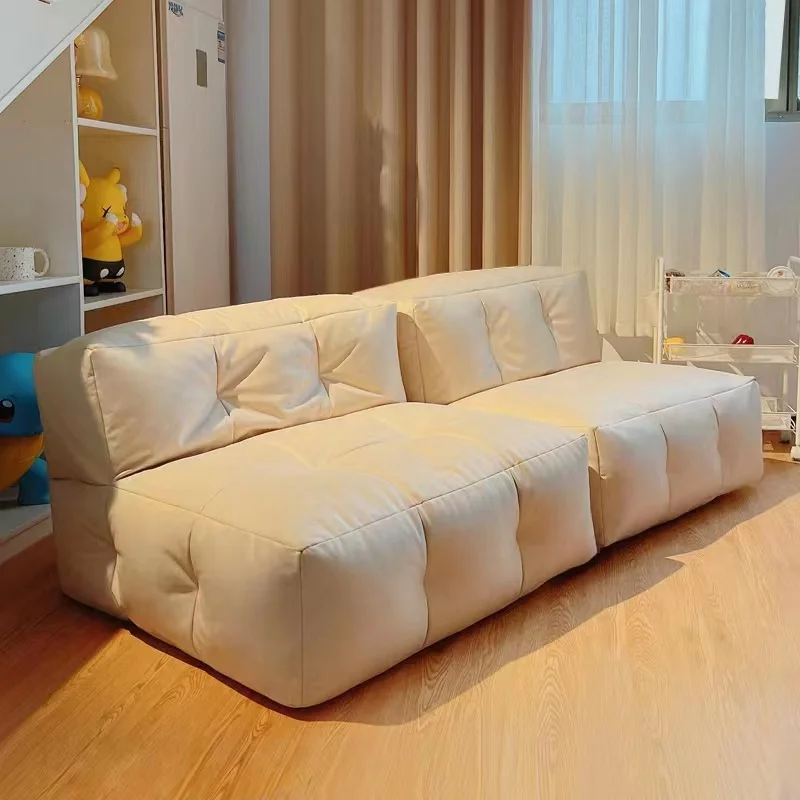 Lazy Sofa Tatami Bean Curd Couch Recliner Floor Seat Armchair Corner Comfy Sectional Sofa for Small Apartment Sectional Sofa