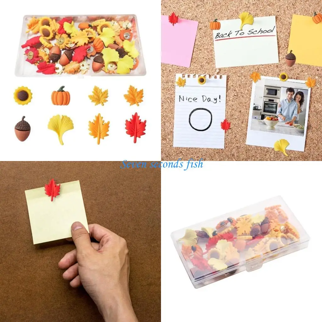 

L74B Decorative Push Pins 40Pcs Resin Pushpin Cork Notice Board Thumb Tacks for Office School Bulletin Board Cork Board