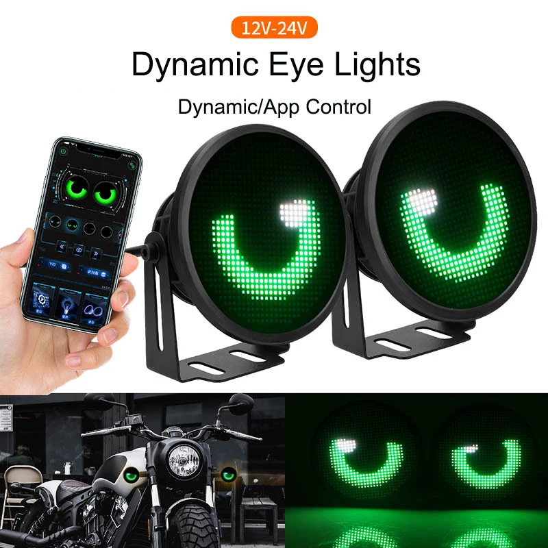 

2pcs 3inch APP LED Screen Blink Angel Eyes Fog Light DIY Multimedia Player Dynamic Eye Lights Car Headlamps LED DRL Lamp 12V-24V