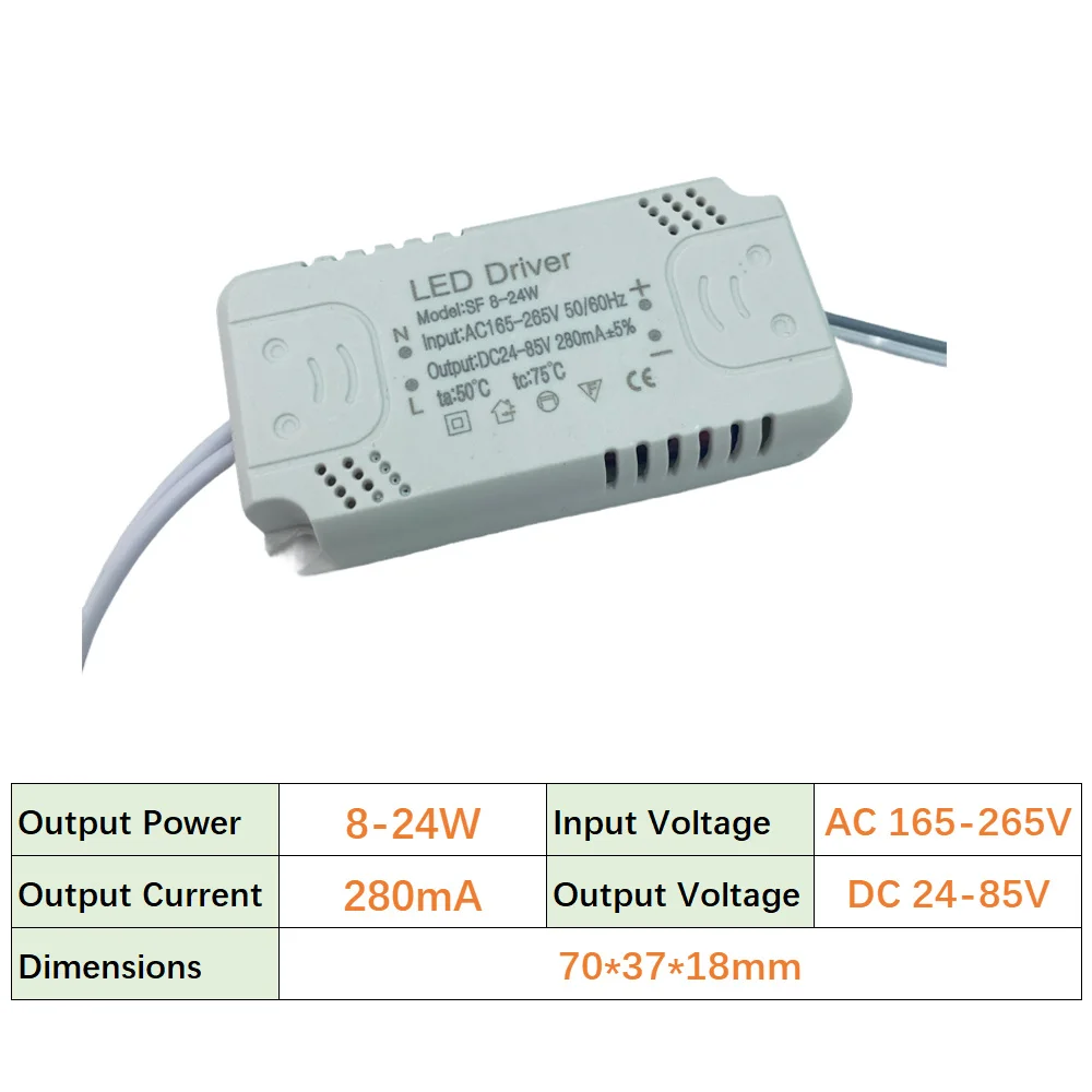 1PCS LED Ceiling Drive Lamp Power Supply 8-24W 20-36W 30-50W 36-60W 50-70W 60-80W Constant Current Power Supply Unit Lighting