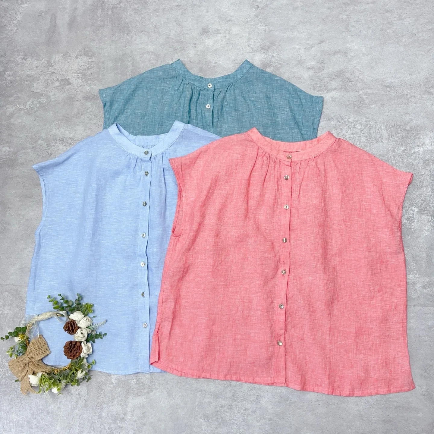 

Johnature Linen Stand-up Collar Sleeveless Shirt For Summer New Women Loose Casual Versatile Women Japanese Tops