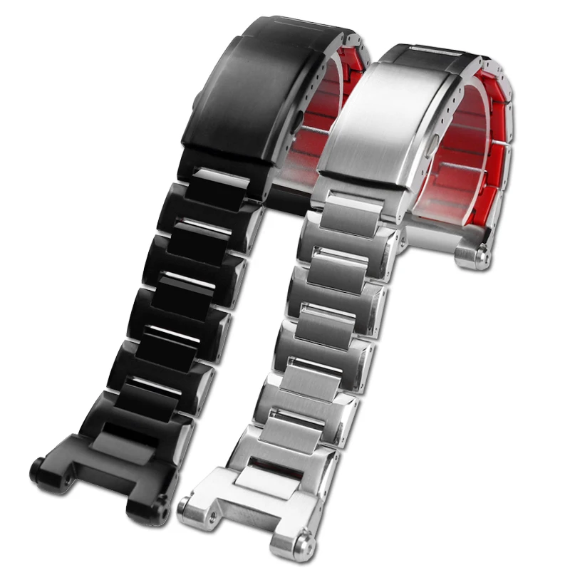 Imagem -06 - Metal Strap para Casio Ver Mtg B2000 Red Bottom Solid Band Mod Kit Cadeia Aço Inoxidável