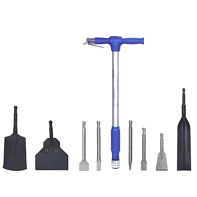 TY67032T Kit Lange Bereiken Schop Met 8 Accessaries Pick Beitel Klinknagel Cutter Tegel Spade Ondervacht Goo Schraper Platte Beitel Schraper