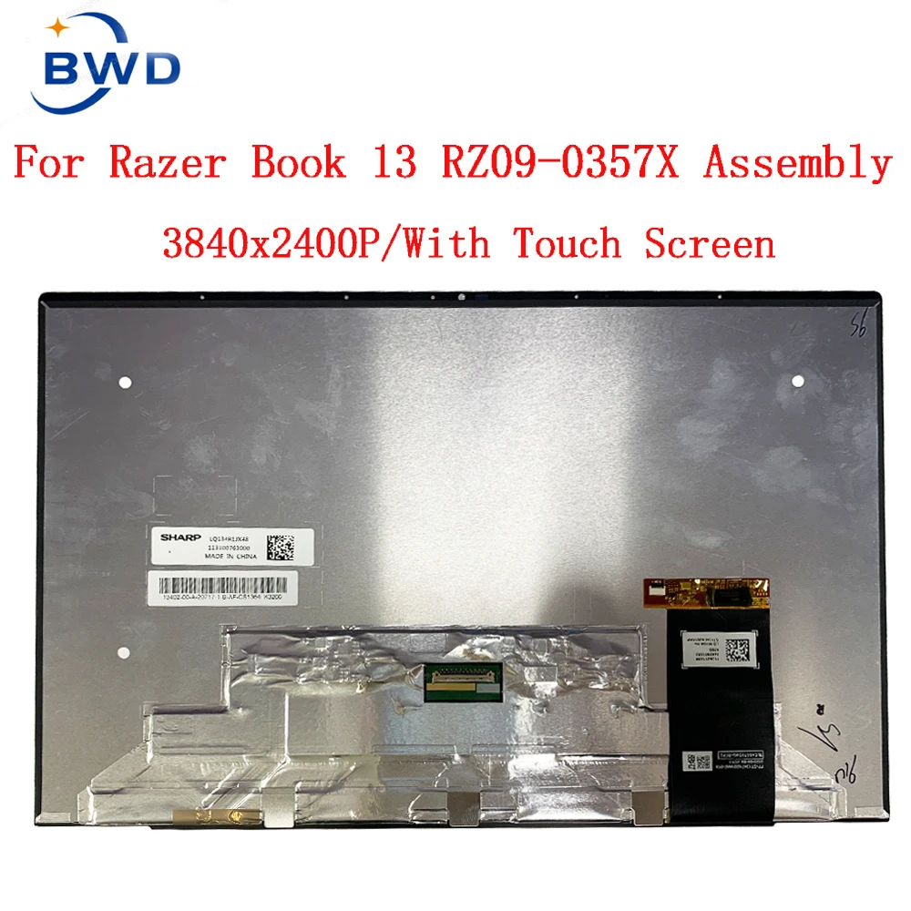 

PF-ST134FN001AKF-01X LQ134R1JX48 UHD 3840X2400 FOR Razer Book 13 (2020) RZ09-0357X lcd Touch Screen Assembly