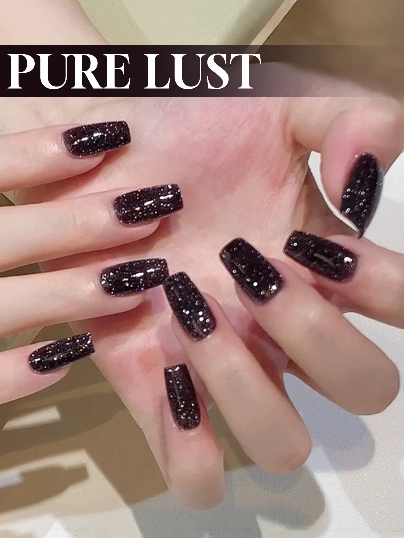 12ML 1 pièces ongles bruns automne Internet célébrité ongles blancs sucre écrasé diamant paillettes Gel vernis à ongles ongles noirs rouge