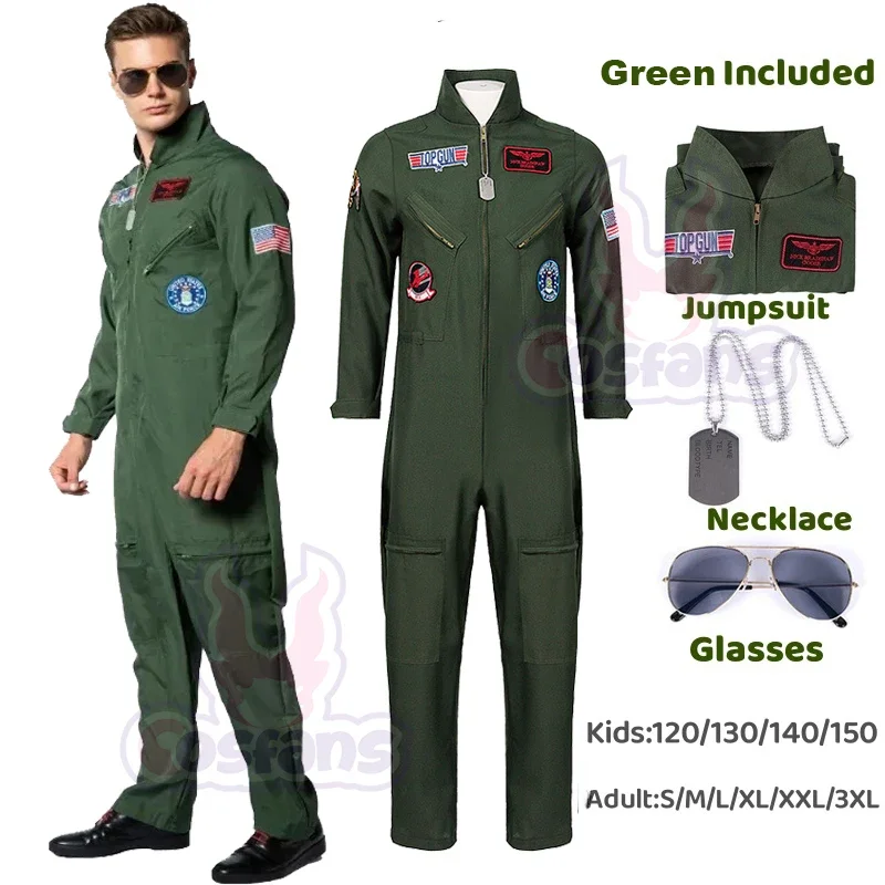 

Costume de pilote de chasse pour adultes et enfants, vol de l'armée de l'air imbibé, jeu de rôle avec accessoires happator