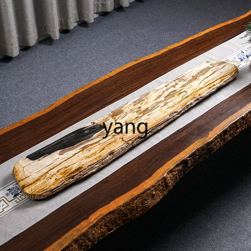 LTT. new Chinese wood fossil tea tray household living room tea tray wood grain color