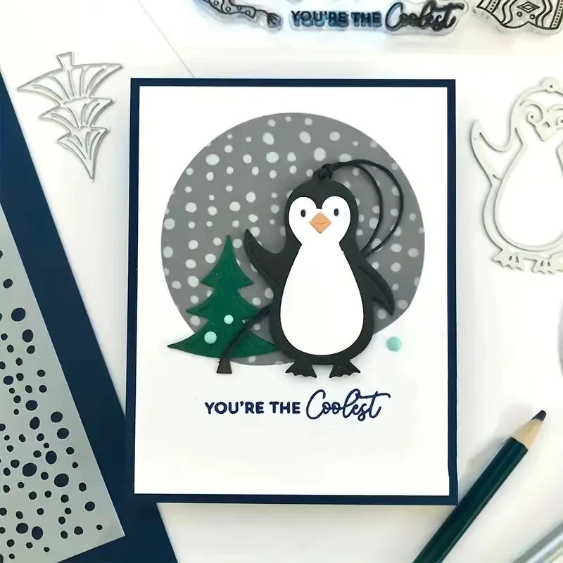 1pc Penguin cutting mould scrapbook album greeting card hand DIY making Paper Cuttings embossing handicraft