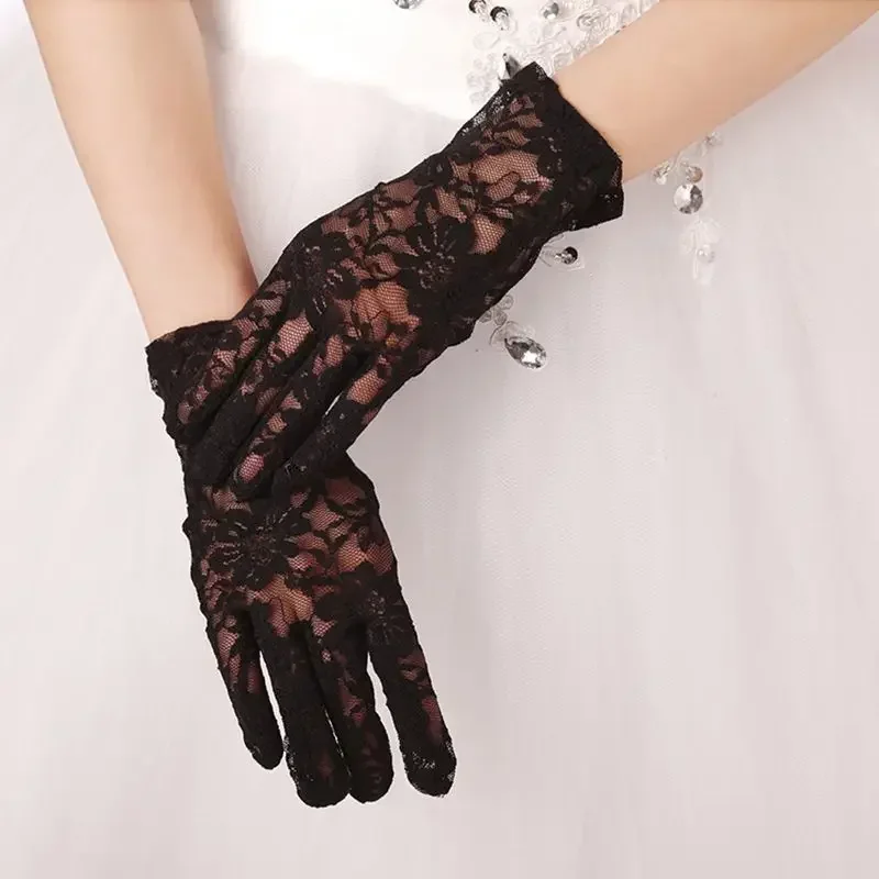 Gants de mariée en dentelle pour femmes, élégants, longueur de poignet, accessoires de mariée, pour demoiselle d'honneur