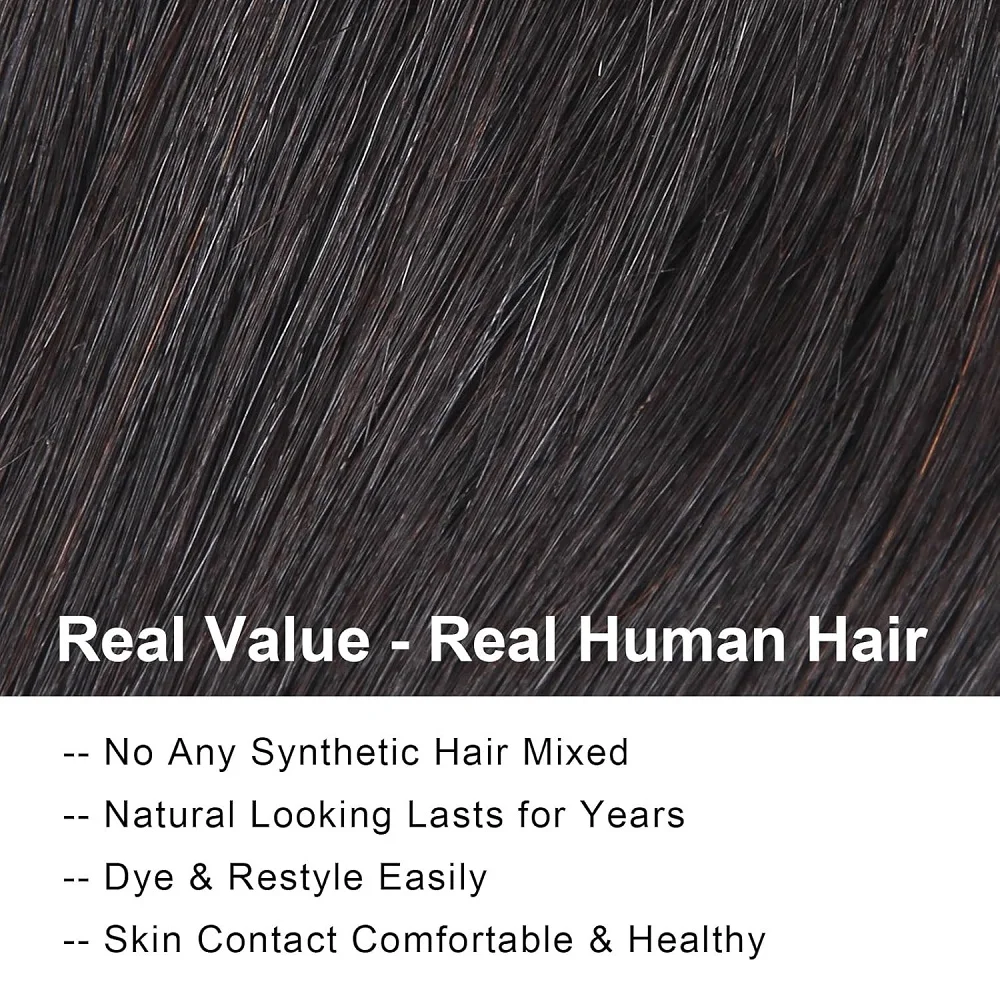 ストレート人毛束、13×4 HDレースフロント付き、100%人毛エクステ、ブラジリアンウィーブ、未処理人毛、ナチュラルカラー