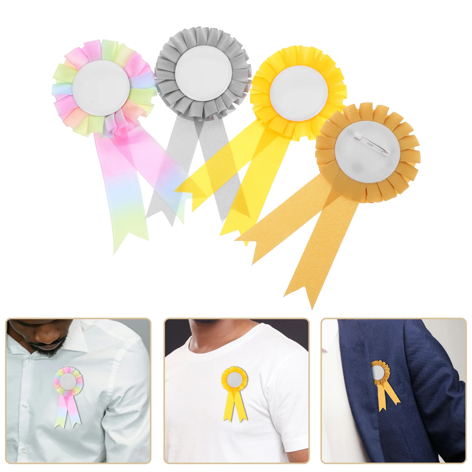 4pcs Award Ribbon Satin Participation Ribbon Honorable Ribbon Badge Award Party Favor Party Decorations Supplies Classroom Prize