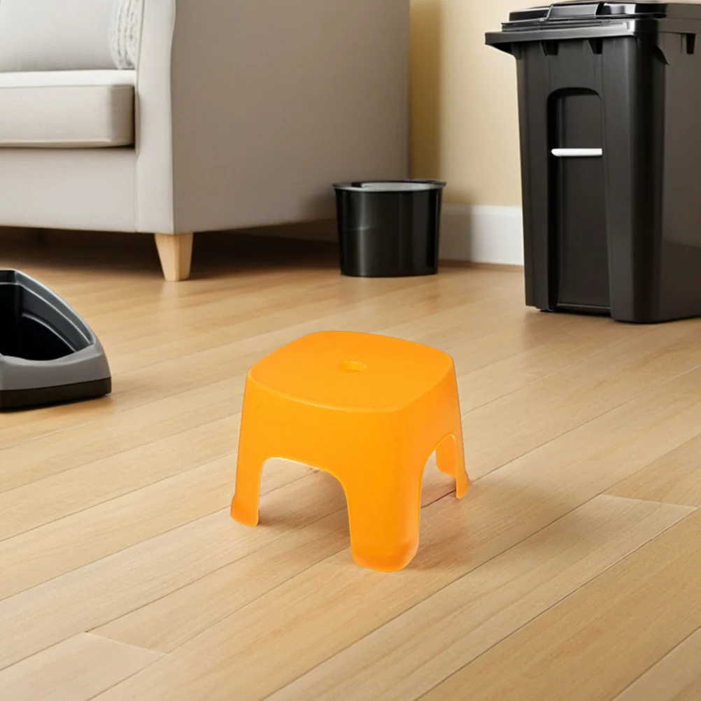 2Pcs Compact Plastic Stool Multipurpose Bathroom Step Stool Stable Footstool for Shower Toilet Training Household Use