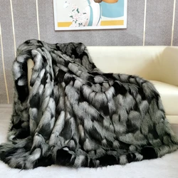 Luxury Faux Fur Blanket high-end Bed linen long hair blankets bed plaid on the sofa cover bedroom decoration blankets and throws