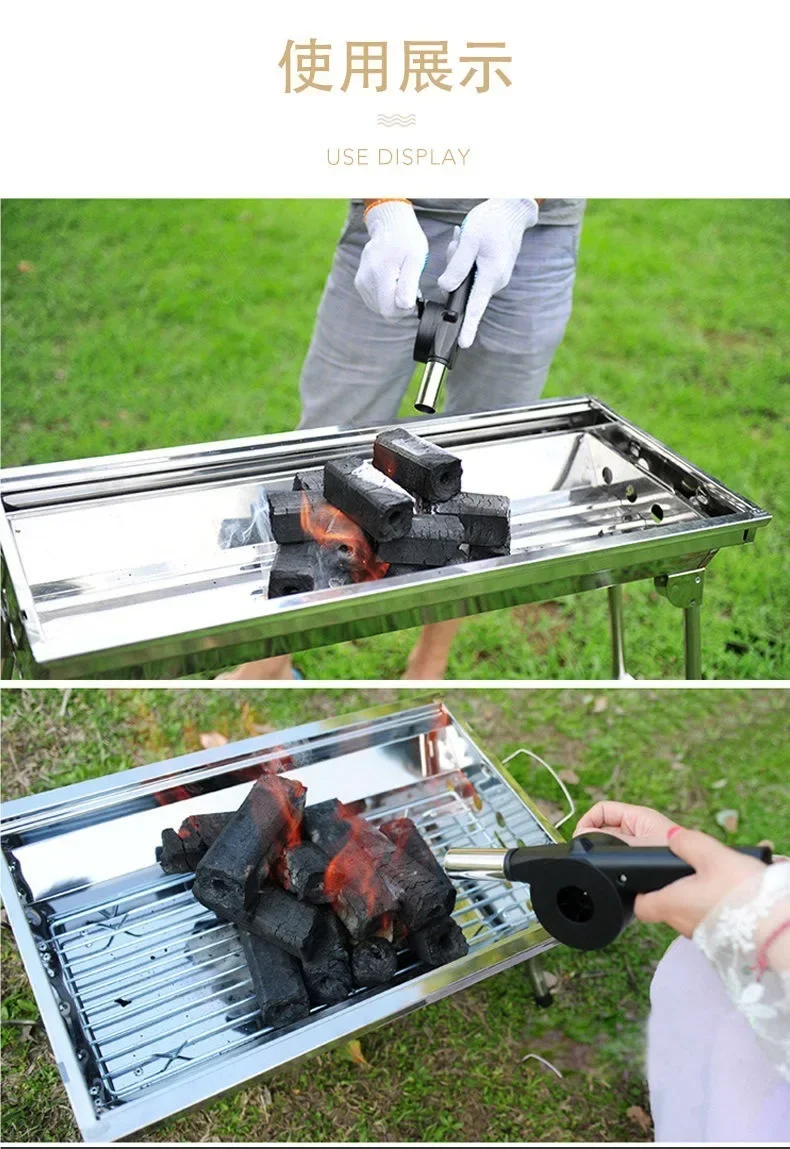 Outdoor tragbare Hand gebläse Haushalts grill Holzkohle Verbrennungs gebläse Grill ventilator Grill werkzeuge Camping Grill zubehör – Detail 3