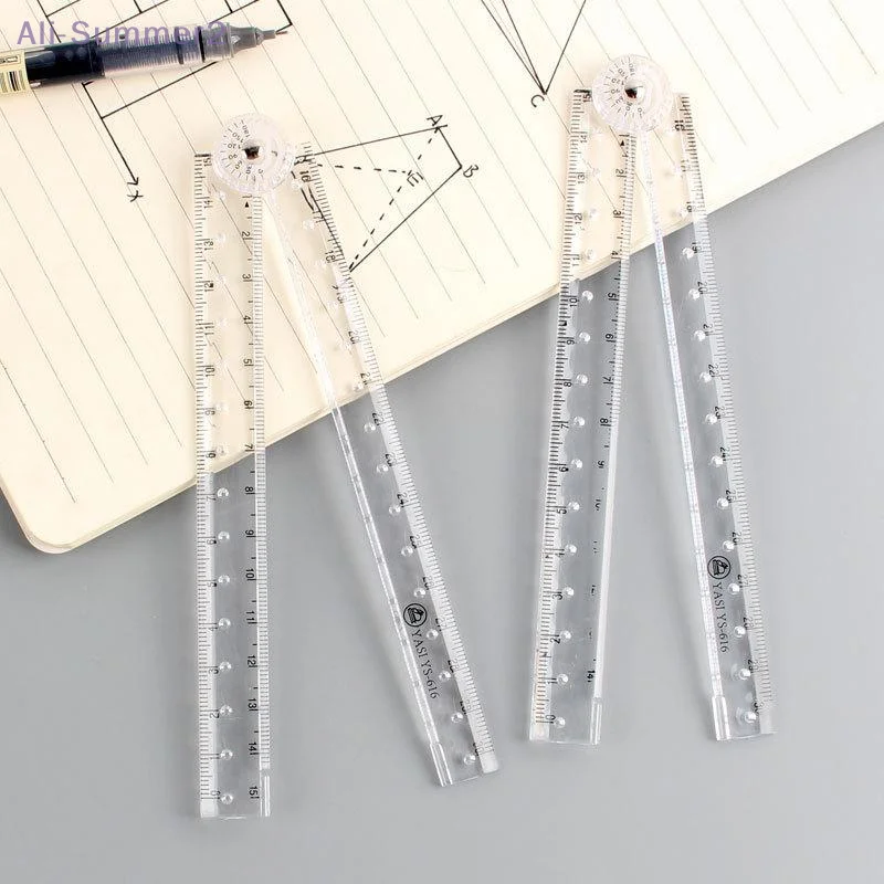 1/2/3PCS 30CM Acrylic Transparent Folding Ruler Simple Drawing Ruler Measuring Rulers For Students Office School Stationery