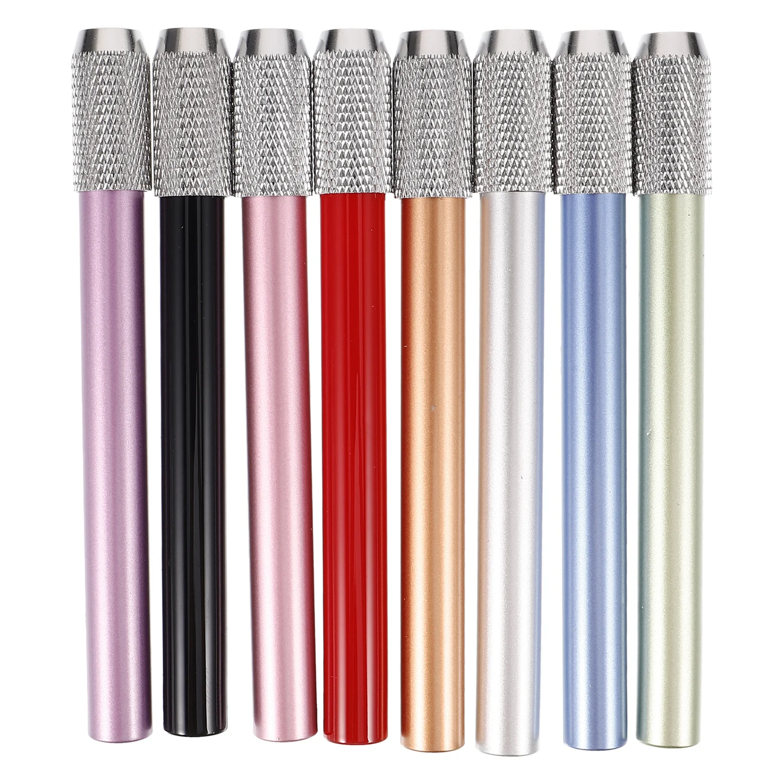 

8Pcs Metal Pencil Extenders Plastic Copper Sketch Holder Artist Accessory Non Slip Pencil Extender Crayon Extension