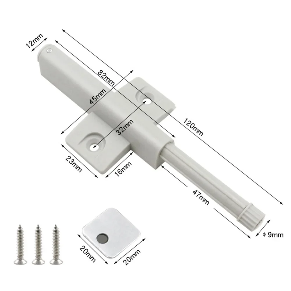 Brand New Camper Kitchen Cabinet Door Catches Catches Open Easily Tool Soft Push White ABS Housing Close Softly