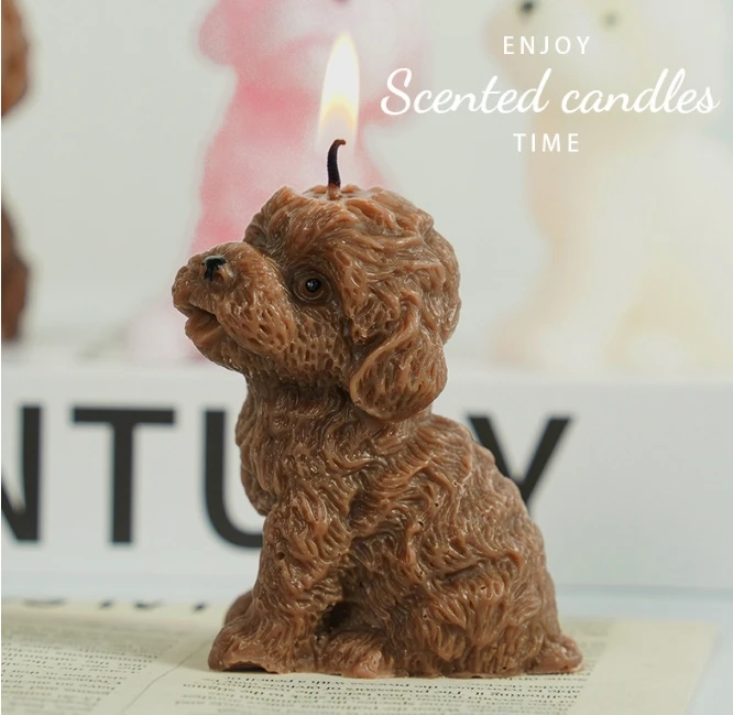 

8ED3DAX07A Handmade high-end simulation Teddy shaped wax scented candle