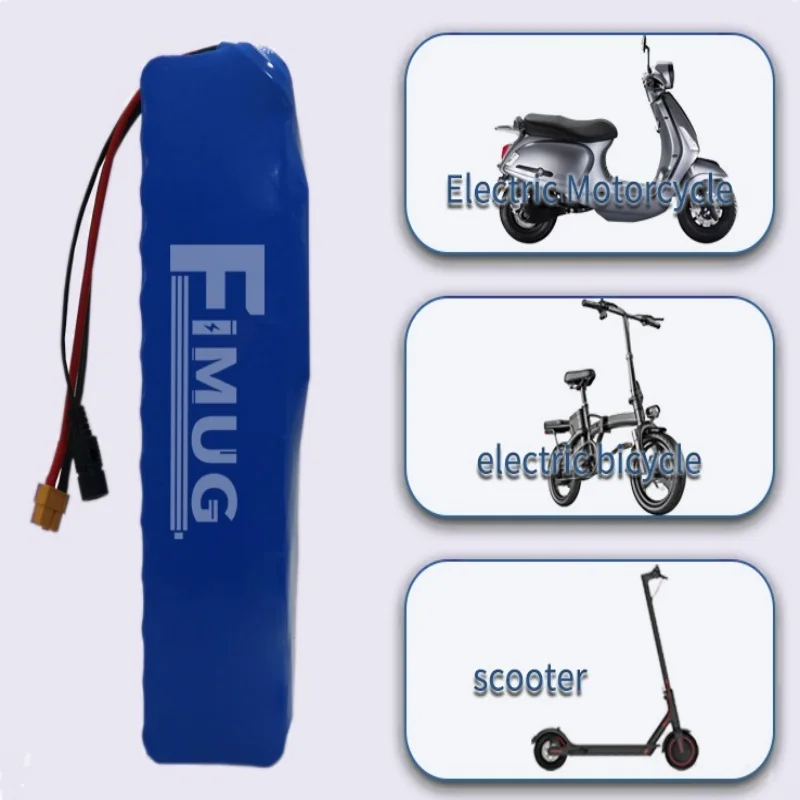 FIMUG new 48V 10.5Ah 960Watt 13S3P 18650 lithium-ion battery pack, 20A BMS, suitable for 48V motors with BMS+54.6V charger