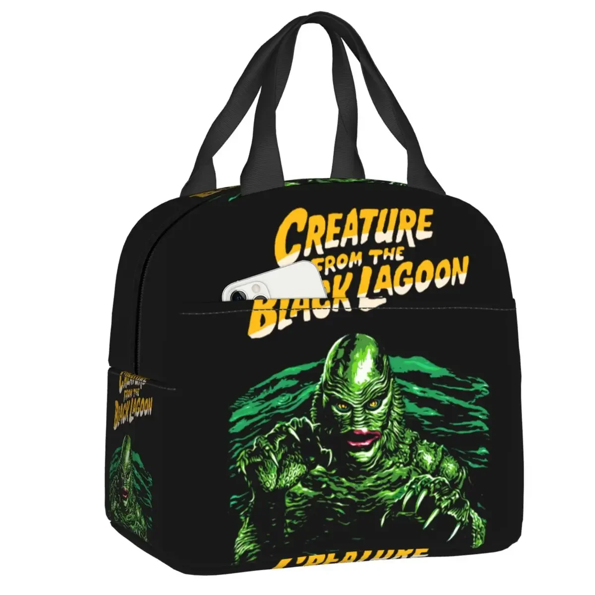 From The Black Lagoon Insulated Lunch Bag for Women Halloween Horror Movie Resuable Cooler Thermal Food Lunch Box Tote