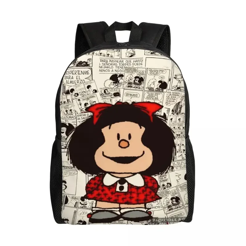 Рюкзак для ноутбука с аниме Mafalda для мужчин и женщин, базовый портфель для учеников школы и колледжа, кавайная мультяшная сумка