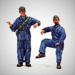 Garage Kit 1/35 Ratio Resin Figure Model Kit Diorama Model Scene Layout Tankcrew 2 Figures Micro Scene Selfassembly Unpainted