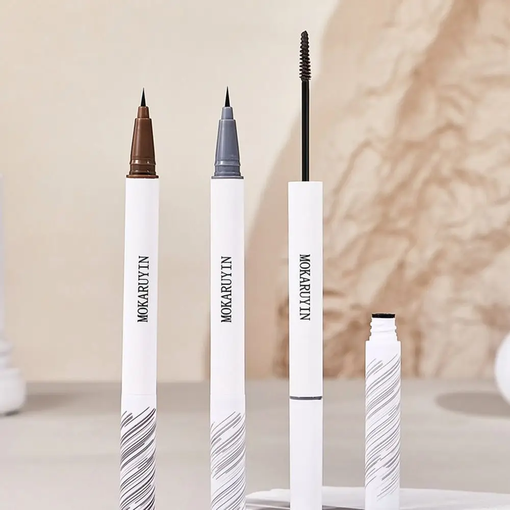 Długotrwała płynna krem barwiący do brwi czarno-brązowa wodoodporna odcień brwi płynny Eyeliner żel do brwi modelująca brwi ze szczotką