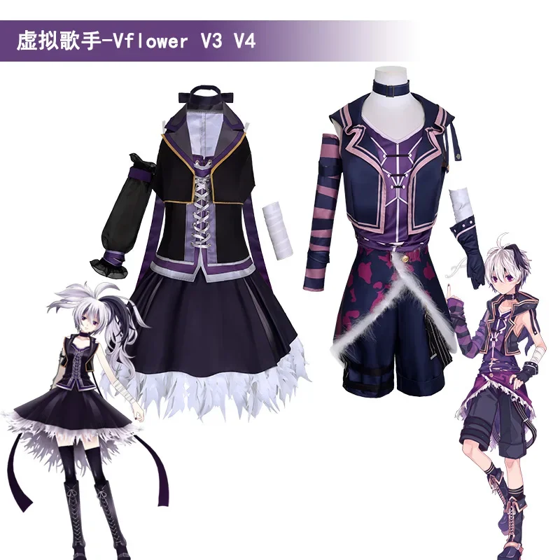 

Anime Vtuber Nijisanji V Flower V3 V4 Cosplay Costume Gynoid Halloween Costume for Woman